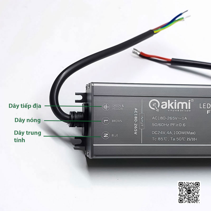 Nguồn ngoài trời 100W IP65 DC24V | Akimi